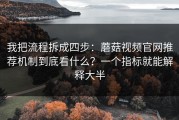我把流程拆成四步：蘑菇视频官网推荐机制到底看什么？一个指标就能解释大半