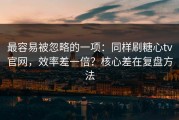 最容易被忽略的一项：同样刷糖心tv官网，效率差一倍？核心差在复盘方法