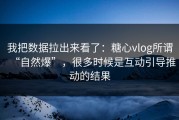 我把数据拉出来看了：糖心vlog所谓“自然爆”，很多时候是互动引导推动的结果