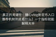 真正的关键在：糖心vlog新官方入口推荐机制到底看什么？一个指标就能解释大半