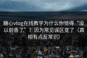 糖心vlog在线教学为什么你觉得“没以前香了”？因为常见误区变了（真相有点反常识）