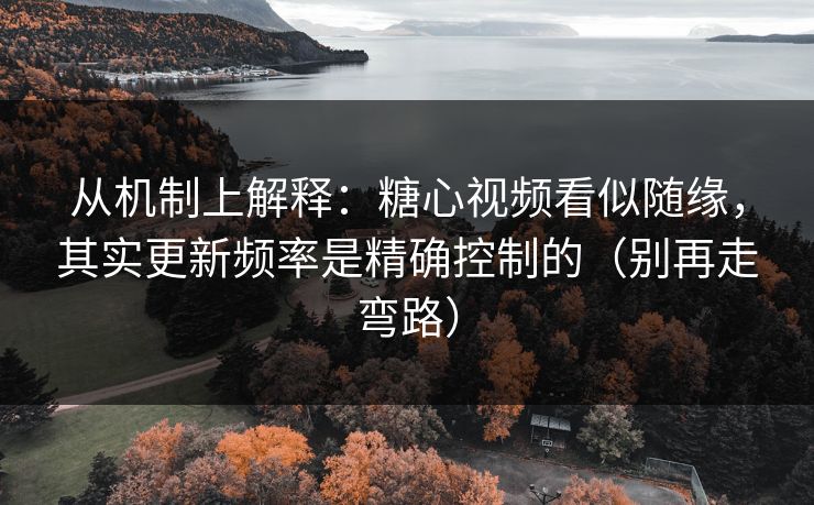 从机制上解释：糖心视频看似随缘，其实更新频率是精确控制的（别再走弯路）