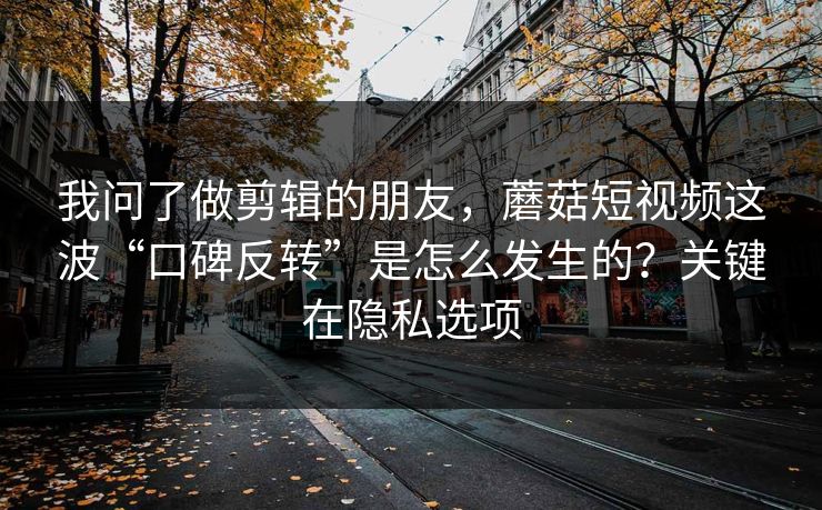 我问了做剪辑的朋友，蘑菇短视频这波“口碑反转”是怎么发生的？关键在隐私选项