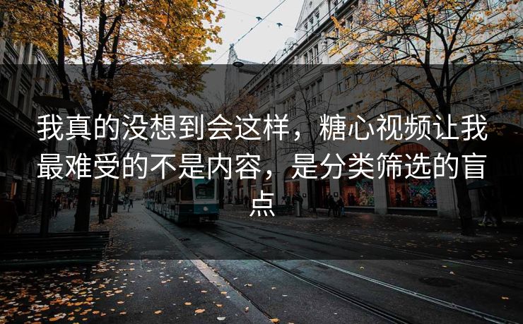 我真的没想到会这样，糖心视频让我最难受的不是内容，是分类筛选的盲点