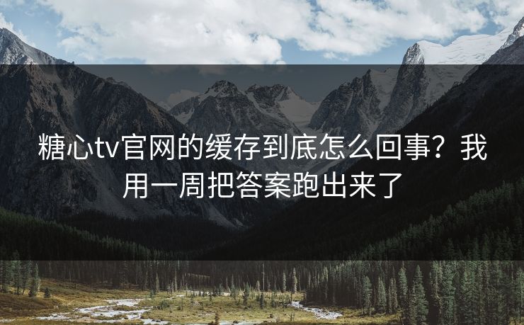糖心tv官网的缓存到底怎么回事？我用一周把答案跑出来了