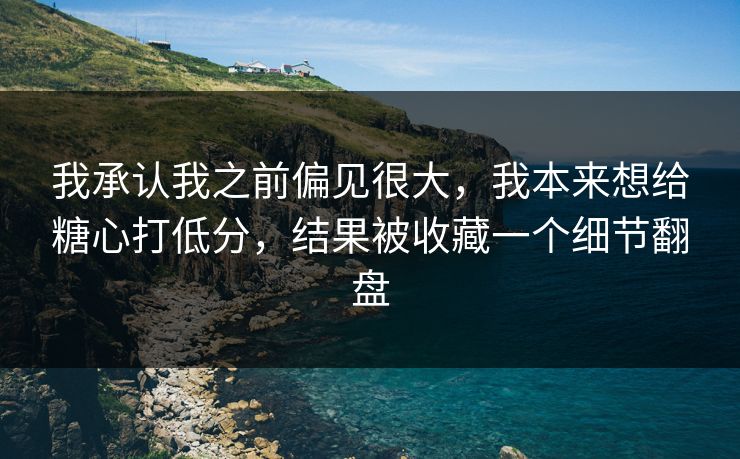 我承认我之前偏见很大，我本来想给糖心打低分，结果被收藏一个细节翻盘